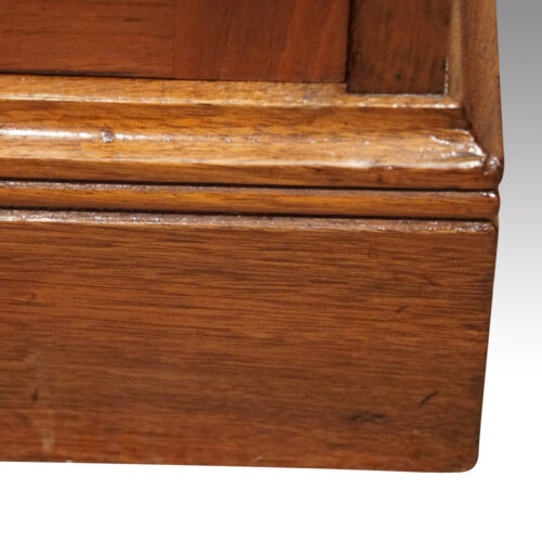 Pair of Edwardian walnut open bookcases front plinth