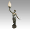 Pair of bronze lanterns detail full height