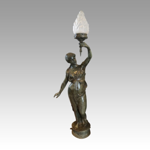 Pair of bronze lanterns full length 1
