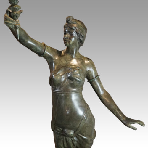 Pair of bronze lanterns torso