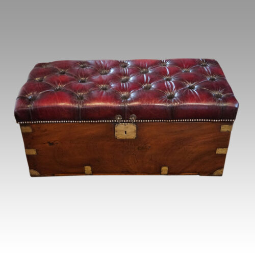 Victorian leather ottoman