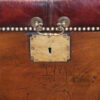 Victorian leather ottoman lock plate