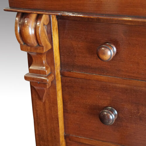 Victorian mahogany Wellington chest detail corbel