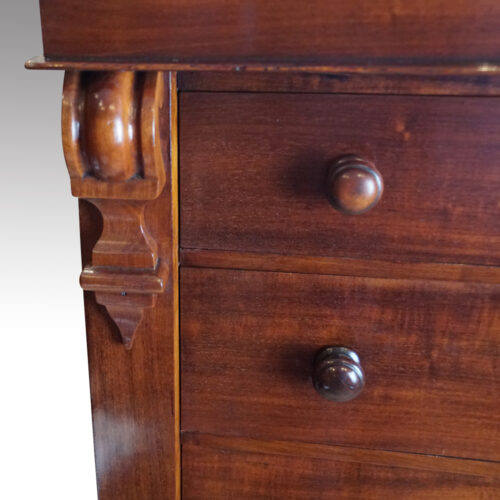 Victorian mahogany Wellington chest knob handle