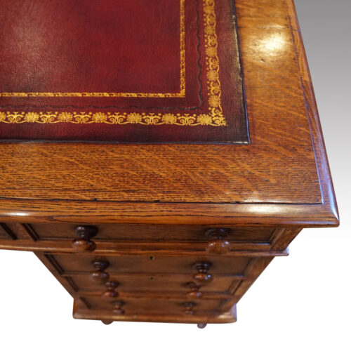 Victorian oak partners desk corner