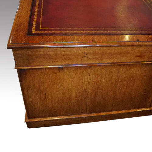 Victorian oak partners desk end