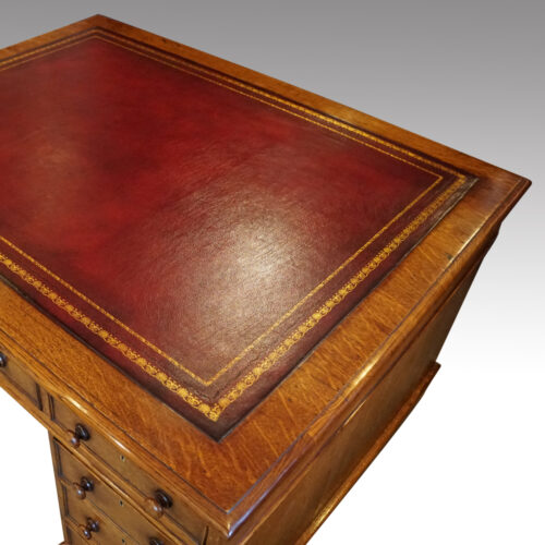 Victorian oak partners desk inset writing surface