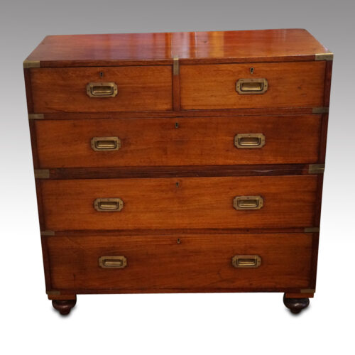 Victorian teak military chest