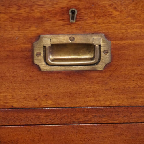 Victorian teak military chest handle