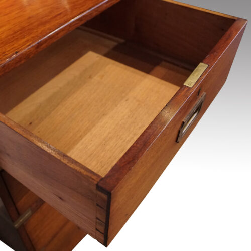 Victorian teak military chest lining