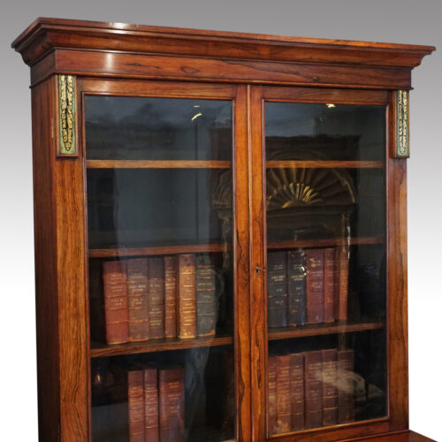 William IV rosewood library bookcase glazed top