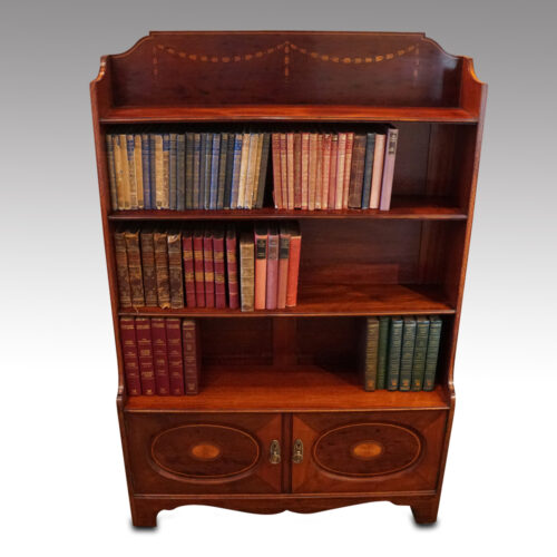 Edwardian inlaid open bookcase