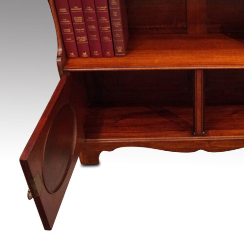 Edwardian inlaid open bookcase cupboard