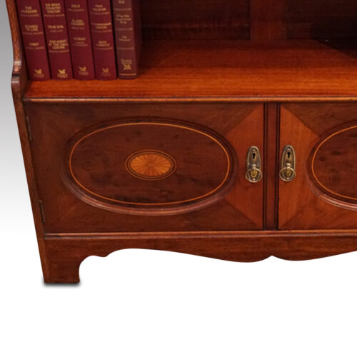 Edwardian inlaid open bookcase door