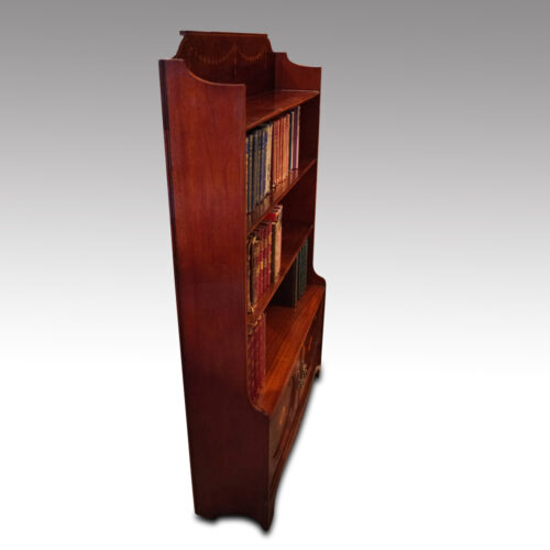 Edwardian inlaid open bookcase side