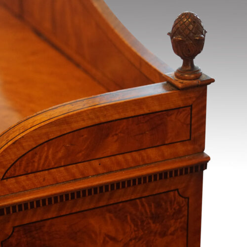 Edwardian satinwood waterfall bookcase finial