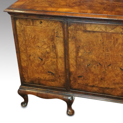 George V Walnut dressing table rear panel