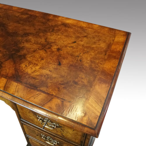 George V Walnut dressing table top corner