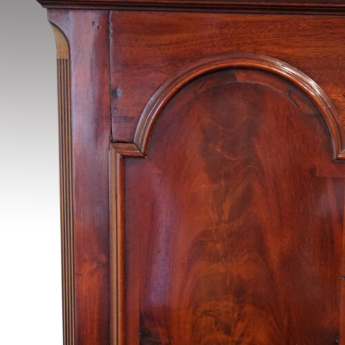 Georgian mahogany longcase clock door