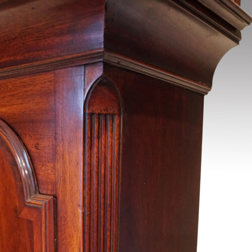 Georgian mahogany longcase clock fluting