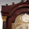 Georgian mahogany longcase clock hood detail