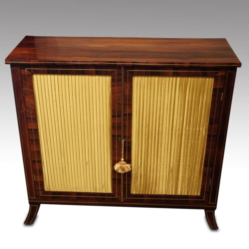 Regency brass inlaid side cabinet