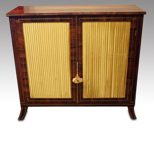 Regency brass inlaid side cabinet front