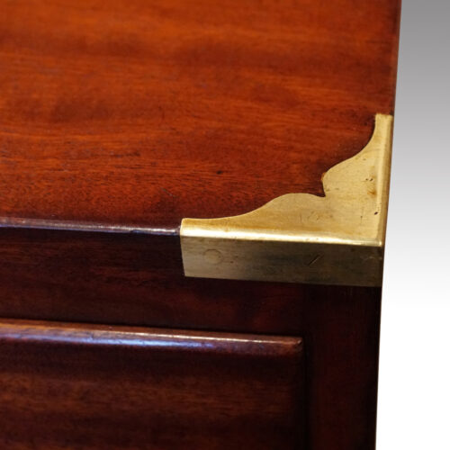 Victorian mahogany campaign chest brass corner