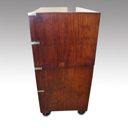 Victorian mahogany campaign chest side