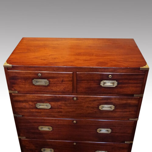 Victorian mahogany campaign chest top