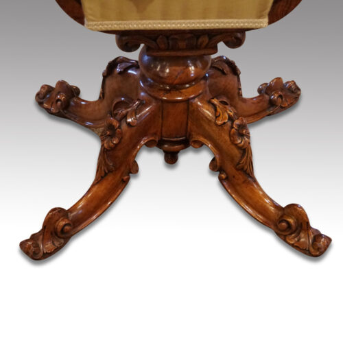 Victorian oval walnut work table base