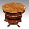 Victorian oval walnut work table interior