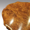 Victorian oval walnut work table top detail