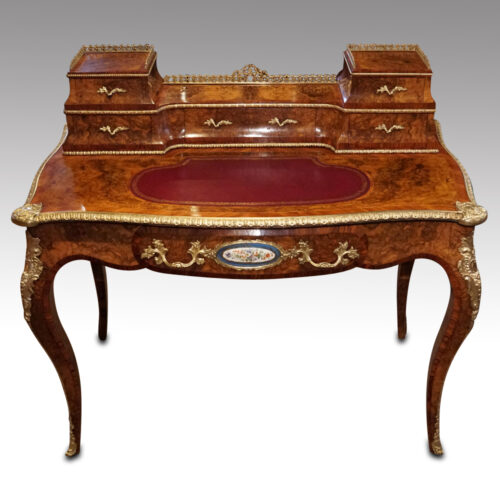 Victorian walnut inlaid writing table
