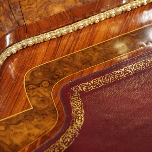 Victorian walnut inlaid writing table border