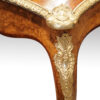 Victorian walnut inlaid writing table knee