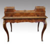 Victorian walnut inlaid writing table rear