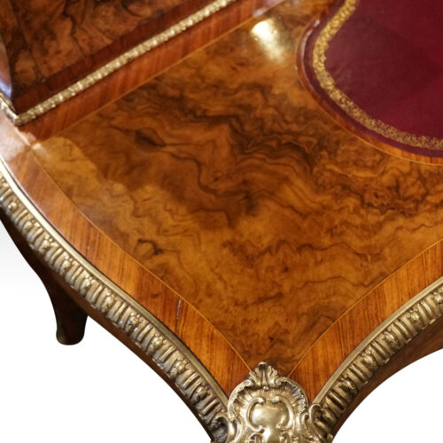 Victorian walnut inlaid writing table top walnut
