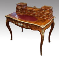 Victorian walnut inlaid writing table view