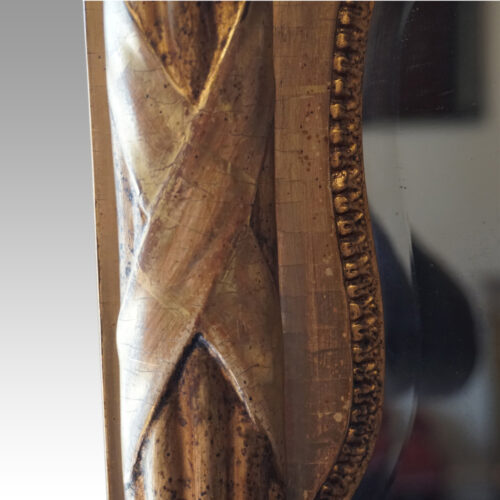 Antique gilt pier mirror cross ribbon