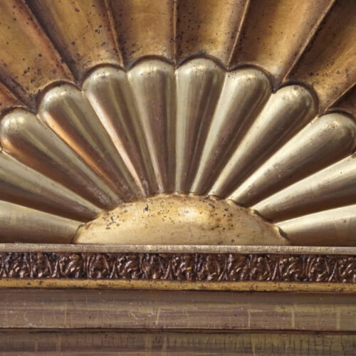 Antique gilt pier mirror sunburst detail