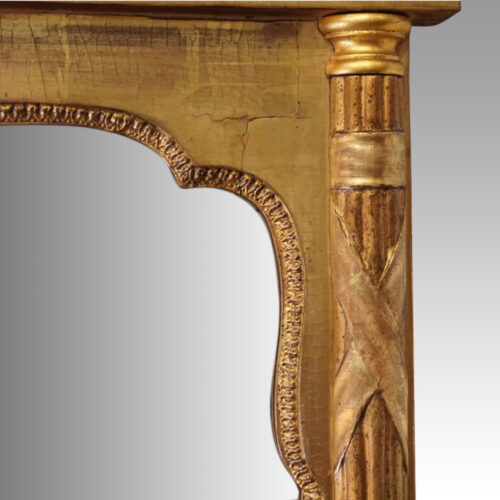 Antique gilt pier mirror top column