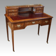 Edwardian inlaid rosewood desk angle