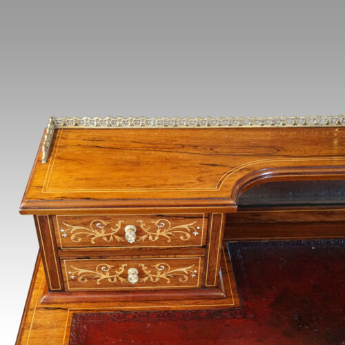Edwardian inlaid rosewood desk gallery