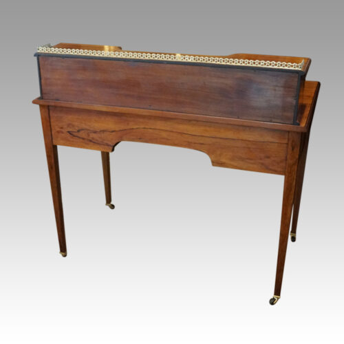 Edwardian inlaid rosewood desk rear