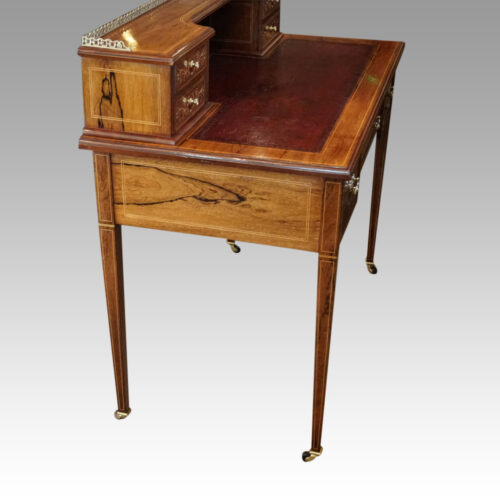 Edwardian inlaid rosewood desk side
