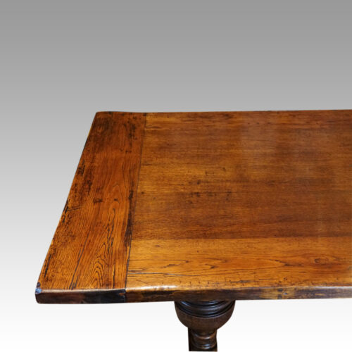 Edwardian oak refectory table breadboard end
