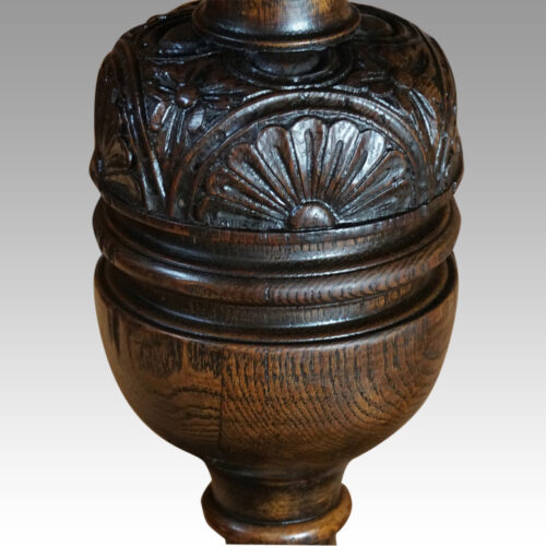 Edwardian oak refectory table bulbous carving