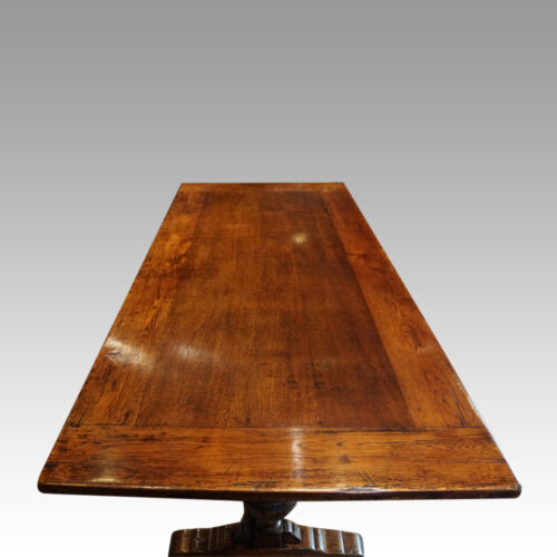 Edwardian oak refectory table end