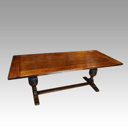 Edwardian oak refectory table side
